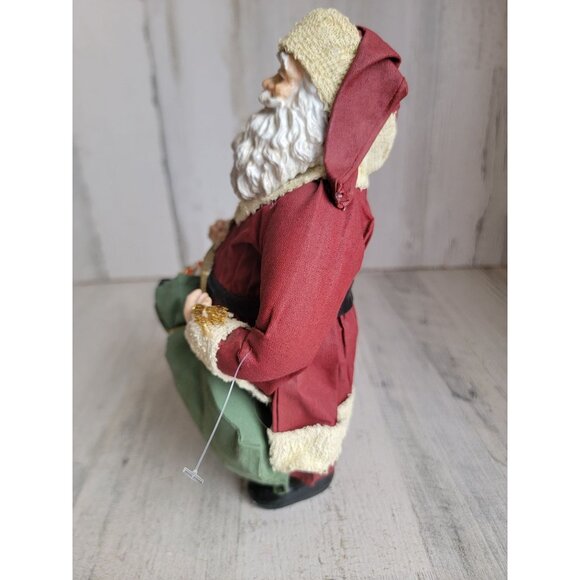 Santa claus Windsor fabric mache xmas vintage toy bag decor figure - Picture 4 of 7